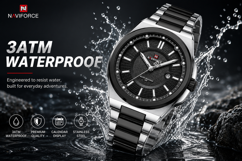 NAVIFORCE Premium Men's Watch | Stainless Steel | Japanese Quartz | Waterproof 30M detail view